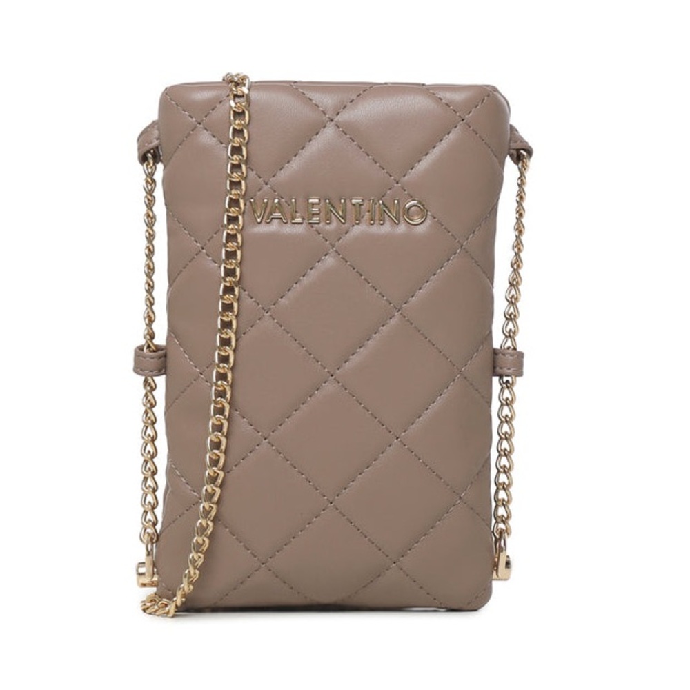 Valentino Taupe Crossbody Quilted Phone Bag with Gold Chain Strap - Like New - Picture 7 of 7